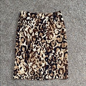 Leopard print pencil skirt